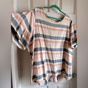 So cute #plussize shirt with #style. #airy #striped #cute back Size 3x #Khols